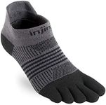 Injinji Women's Run Lightweight No-Show Toe Socks, Black, X-Small/Small