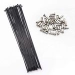 SENQI Bicycle Steel Spokes 80mm-297mm with Copper Cap 36pcs(108mm/Black)