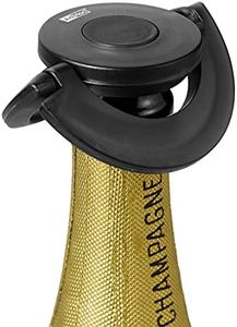 AdHoc FV31 Tapón para Cava o Champaña, Inoxidable, Negro, (H) 17 mm x (D) 82 mm