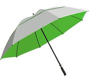 SunTek 68” UV Protection Windcheater Umbrella with Vented Canopy - Silver/Green