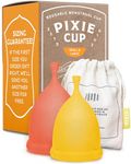 Pixie Cup 2 Soft Menstrual Cups - Ranked 1 for Most Comfortable Reusable Period Cup - Buy One We Give One - includes Ebook Guide, Wipes, Lube, & Storage Bag - Tampon and Pad Alternative