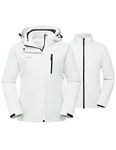 Wantdo Women's Winter Jackets Ski Coats Women Winter Coats Block Anorak Insulated Ski Coat Hoodie Ivory XL