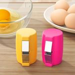 Egg Shell Opener,Egg Shell Opener for Hard Boiled Eggs,Egg Separator for Raw Eggs,Handheld Eggs Breaker Multifunctional Egg Cutter Egg Cracker and Separator for Kitchen Gadgets (2PCS(Pink+Yellow))