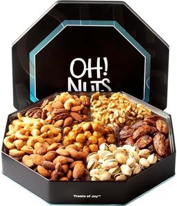 Nuts Gift Basket 7 Section Assorted Gift Tin Box | Gourmet 7 Variety Fresh Roasted Nuts - Healthy Snacks for Birthday, Anniversary, Corporate, Family Party, Movie Night - for Men & Women by Oh Nuts