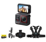 Insta360 Ace Pro 8K Action Camera MOTORBIKE/CYCLING Kit inc 64GB + Chest Strap + Head Strap + Super Clamp