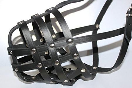 Light Real leather Dog Muzzle American Staffordshire Terrier ,"AmStaff" and Other (Black, A1 - R0)