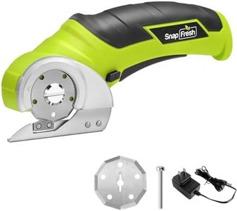 SnapFresh Cordless Electric Scissors, 4V Electric Mini Box Cutter, Carpet & Cardboard Cutter Tool with a Replacement Blade/Charger, Rotary Cutter for Cardboard Packages Leather Plastic （Green）