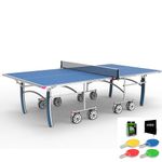 Butterfly Garden Rollaway 5000 Outdoor Table Tennis Table (Blue, Table + 4 Playset)
