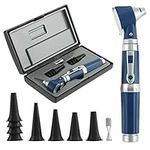 Otoscope Kit, Ear Scope with Light, 3X Magnification, 4 Speculum Tips Size, Ear Infection Detector, Otoscope Medical Professional Ear Care Tool Fit for Doctors, Nurses, Adults, Kids, Baby, Elder, Pets, Animals, Pocket Size, Blue