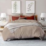 Bamboo Bay 100% Viscose Made from Bamboo Duvet Cover King - Ultra Soft 3 Piece Cooling Duvet Cover King with Corner Ties & Button Closure - 1 King Duvet Cover & 2 Pillowcases - Sand