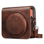 FINTIE Protective Case for Fujifilm Instax Square SQ40 / SQ1 Instant Camera - Premium Vegan Leather Bag Cover with Removable Adjustable Strap, Vintage Brown