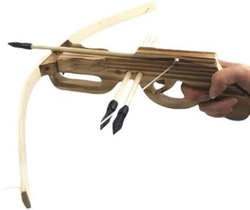 Wooden Crossbow with 3 Arrows - Traditional Archery Bow for Target Practice & Collectibles, Outdoor Game for Kids, Birthday Gift Idea