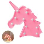 CURATED CART Pink Unicorn Decor, Battery Powered Unicorn Shape Night Light for Kids, Party Decorations, Birthday Decorations for Girls, Pink Room Decor, Pink Decor, Pink Wall Decor (Pink-Unicorn)