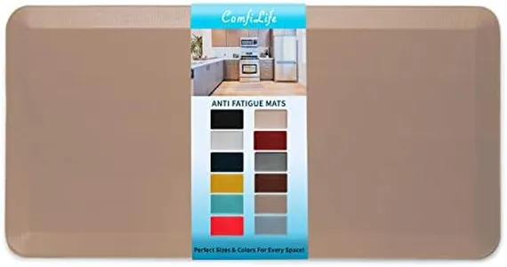 ComfiLife Anti Fatigue Floor Mat – 3/4 Inch Thick Perfect Kitchen Mat, Standing Desk Mat – Comfort at Home, Office, Garage – Durable – Stain Resistant – Non-Slip Bottom (24" x 70", Beige)