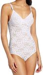 Bali Women's Lace 'N Smooth Firm-Control Lace Body Shaper with Built-in Underwire Bra, White, 12DD