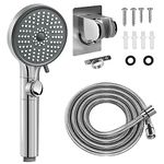 RV Shower Head with Hose, High Pressure 5 Mode Shower Head Replacement, Shower Head for RV/Campers, Travel Trailer, Motorhome for Water Saving, Handheld Shower Head Holder and Hose, On Off Switch