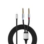 ENJOY-UNIQUE Cable Aux Audio Adapter Lightnin to Dual 6.35mm 1/4 inch Male TRS Stereo 6.6FT/2 M compatible with iphone,ipad for Amplifiers, Speaker,Mixing Consoles,Home Theater Devices