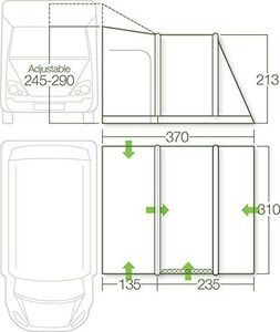 Lichfield California Tall Inflatable Drive Away Awning – Adjustable Height 2.45–2.9m for Campervans, Motorhomes, Vans, RVs