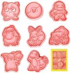 Pack of 8 Cookie Cutters for Children, 3D Cartoon Cookie Cutters Christmas Cookie Cutter Animals Set, Cookie Cutter Sandwich Vegetable Bread for Baking Fondant Chocolate