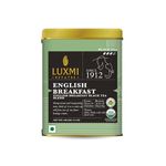 LUXMI Estates English Breakfast Tea 100Gm Loose Leaf Tin | A Tale Of Two Estates | Certified Organic Black Tea Leaf | Smooth, Flavorful, Robust, Caffeinated | 100 Grams