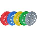 KEFL Sports Olympic Bumper Plate Colour Coded Pairs for Weight Lifting, Strength Training, Multi Gym, 5kg-25kg Pairs (5kg)