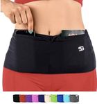 StashBandz Unisex Running Belt, Travel Money Belt, Fanny Pack, Waist Pack for Women and Men, 4 Big Security Pockets and Zipper, Fits All Size Phone, Passport, and More, Extra Wide Spandex