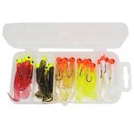 Fishing Soft Lures Set, 5cm Fishing Tackle 2.4g Jig Heads Hooks Bionic Worms Fishing Baits for Bass Trout Pikes, 20 Pack