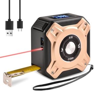 Sonicefit 3-in-1 Laser Tape Measure (130ft/40m), Infrared Distance Meter with Large LCD Display, Rechargeable Cross Line Laser & 16ft/5m Measuring Tape, Metal Hook for Construction, Home Renovation