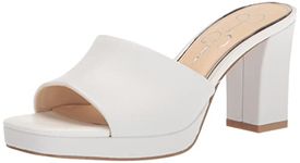 Jessica Simpson Women's Elyzza Slip on Platform Sandal Heeled, Bright White, 8