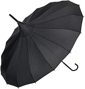 VON LILIENFELD Paraguas de Iluvia Largo Calidad Grande Sombrilla Nupcial Boda Pagoda Fabienne negro