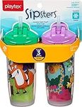 Playtex Baby Sipsters Spill-Proof Kids Straw Cups, Stage 3 (12+ Months), Pack of 2 Cups (Styles May Vary)