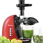 Brecious Slow Masticating Juicer,Cold Press Juicer with 2 Speed Modes & Quiet Motor,Juicer Machines Vegetable and Fruit with Reverse Function,Celery Juicer,BPA-Free,Easy to Clean (Red)