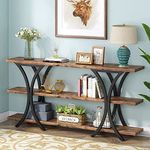 TEKAVO Engineered Wood Console Tables For Living Room | Entryway Table | 3 Tier | 180 Cm Long | Long Narrow Hallway Table/Diy, Brown