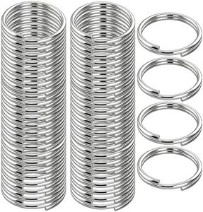 100PCS 20mm Stainless Steel Split KeyRings, – Small Metal Rings for Keychain Making, DIY Crafts, and Bulk Key Rings for Home Organization(Silver)
