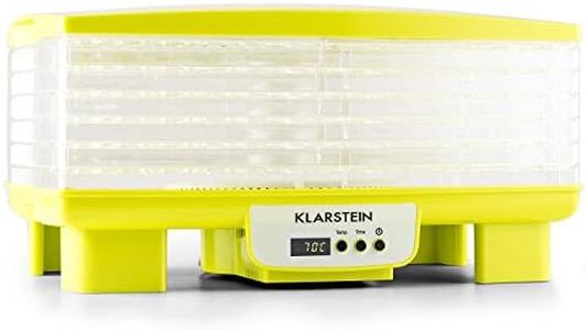 Klarstein Bananarama - déshydrateur, robot déshydrateur, déshydrateur à viande et fruits, 6 niveaux, empilable, 550 watts, température réglable, minuterie, plateaux à mailles fines, jaune