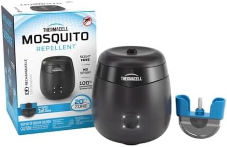 Thermacell Patio Shield E55 Mosquito Repellent E-Series Rechargeable Repeller; 20' Mosquito Protection Zone; Includes 12-Hour Repellent Refill; No Spray, Flame or Scent; Bug Spray Alternative