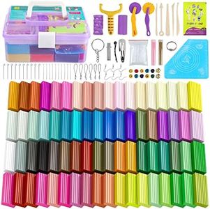Polymer Clay 72 Colors, Modeling Clay for Kid Sets - Includes Sculpting Tools and Accessories with Storage Case - Ideal Holiday Gift for Children, Adults and Beginners