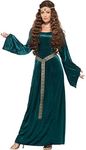 Smiffys Women's Medieval Maiden Costume, Dress and Headband, Tales of Old England, Serious Fun, Size 10-12, 45497 Green