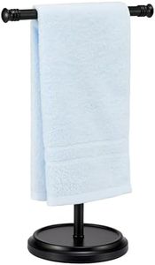 Hand Towel Holder Stand, Free Standing Towel Rack Stand with Stainless Steel Base, Rust-Proof Towel Bar for Bathroom Kitchen Countertop (Black)