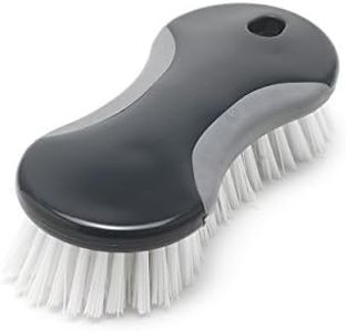 Addis ComfiGrip Scrubbing Brush With Soft Rubberised Grip And Durable Bristles,16.5 x 8 x 5 cm, Metallic Graphite