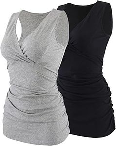 Topwhere Cotton Wirefree Sleep Bra for Maternity And Nursing Grey+ Black L/36B,36C, 36D