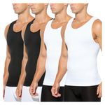 Casey Kevin Compression Vest for Men Slimming Body Shaper Undershirts 4 Pack-CK3318,M