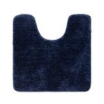 MIULEE Absorbent WC Toilet Rug Non Slip U Shape Bath Mat with High Hydroscopicity Rugs Super Soft Cozy and Shaggy Microfiber Rug Carpet for Bathroom 45x45 cm Dark-Blue