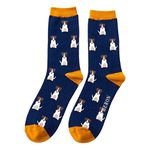 Mini Jack Russells on Navy Mens Socks