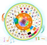 Electric Learning Toy for Kids Ages 3-12, 12.83inch Diameter Rotating Wheel,Educational Children See and Say Toys,Interactive Musical Vocabulary Chart with Animals, Colors, Numbers, Professions