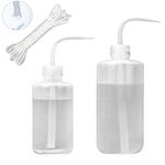 ORIMERC Watering Bottle 250ML & 500ML with 15 feet Self Watering Wick Cord for Indoor Plants Succulent Cactus Plastic Squeeze Water Can Long Nozzle Waterer Bonsai Terrarium Orchids Seedling Lab Wash