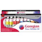 Daler-Rowney Georgian 37ml Water Mixable Oil Paint Artist Selection Set, 10 Assorted Colours, Ideal for Professional Artists & Students