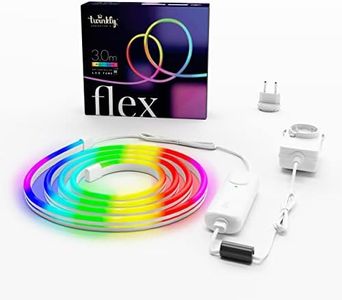 Twinkly Flex 3m, LED Tube Multicolor, RGB LED Strip Flexible, Compatible with Home Kit, Alexa and Google Home, Gaming Lights, 16 M+ Colors, USB C Power, App Control, White Wire