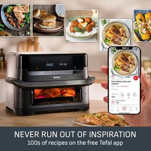 Tefal Dual Flex Air Fryer 9L – Large Capacity, Black