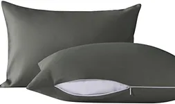 NTBAY 2 Pack Pillows with Microfiber Pillowcases, Soft Cotton Down Alternative 13x18 Zippered Pillows for Sleeping in Crib - Machine Washable - Breathable Travel Pillows, Dark Grey